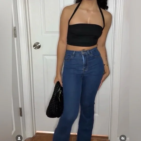 Petite High Waisted Flare Leg Jeans - Picture 5 of 8